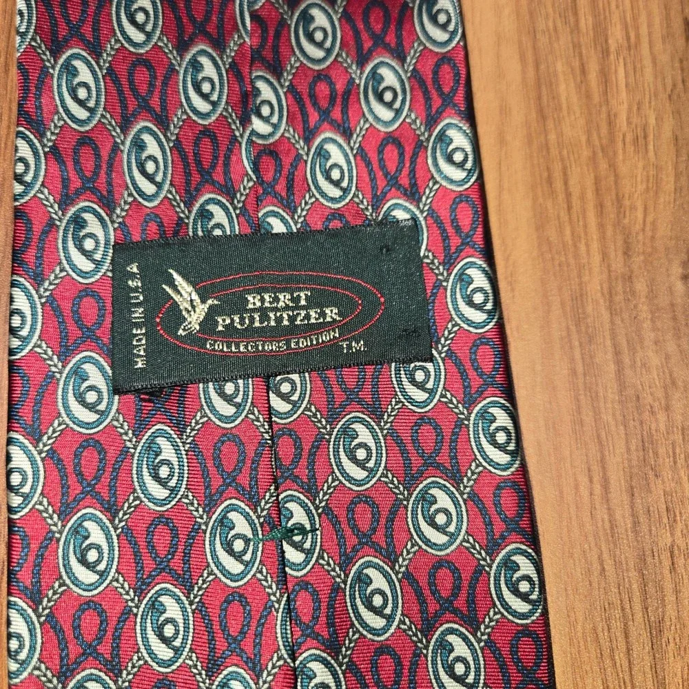 Bert Pulitzer Collectors‎ Edition Red Nautical Rope Silk Tie Made in USA